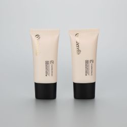 30mm super oval cosmetic plastic BB CC cream tube with black screw cap