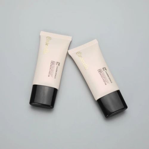 30mm super oval cosmetic plastic BB CC cream tube with black screw cap
