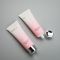 D40mm 120g gradient pink cosmetic plastic soft tube for facial cleanser with silver screw cap
