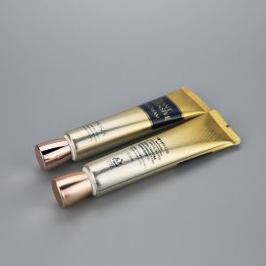 30g high gloss eye cream cosmetic plastic long nozzle empty tube with fancy rose golden screw cap