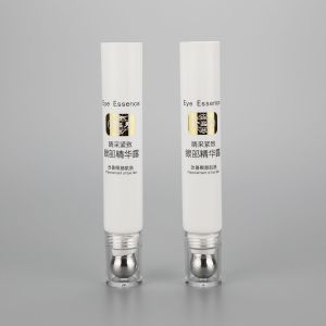 19mm 15g cosmetic plastic eye essence cream tube lip gloss tube with luxury metal applicator