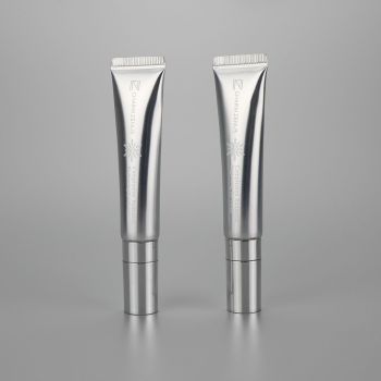 15g new design eye cream massage ball silver aluminum cosmetic tube with special screw cap