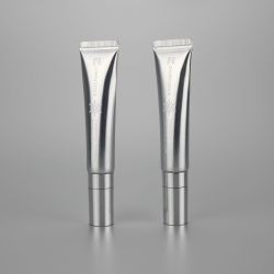 15g new design eye cream massage ball silver aluminum cosmetic tube with special screw cap