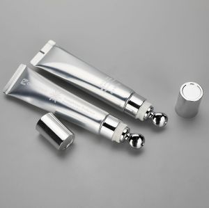 15g new design eye cream massage ball silver aluminum cosmetic tube with special screw cap