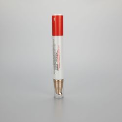 Fancy 20g /0.67oz cosmetic plastic tube packing for eye skincare with golden airless cream pump