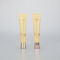 40g long nozzle eye cream cosmetic plastic empty packaging tube with high quality rose gold screw cap