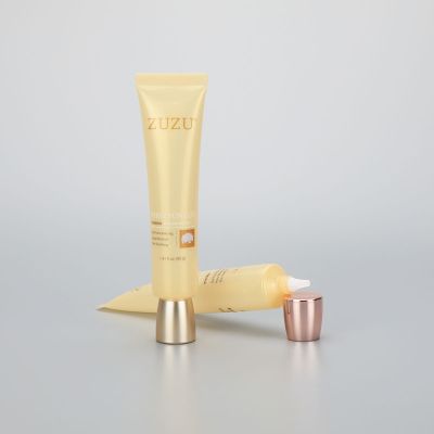40g long nozzle eye cream cosmetic plastic empty packaging tube with high quality rose gold screw cap