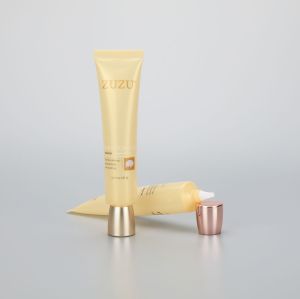 40g long nozzle eye cream cosmetic plastic empty packaging tube with high quality rose gold screw cap