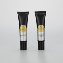 30g long nozzle men facial cleanser empty cosmetic plastic packaging tube with black screw cap