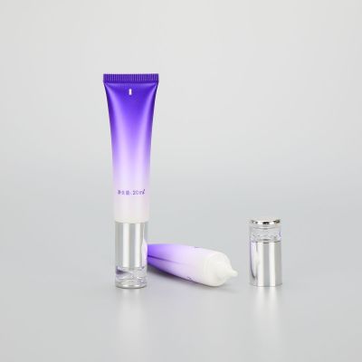 19mm 20g gradient purple eye cream cosmetic plastic packaging tube with luxury acrylic screw cap