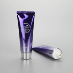 100g gradient purple aluminum plastic facial cleanser tube hand cream tube with silver screw cap