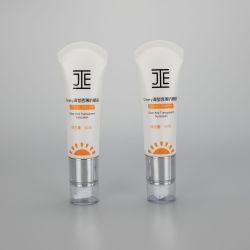 30mm 50g sunscreen cream BB CC cream eye cream cosmetic plastic empty packaging tube with silver airless pump and clear cover