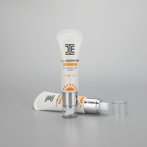 30mm 50g sunscreen cream BB CC cream eye cream cosmetic plastic empty packaging tube with silver airless pump and clear cover