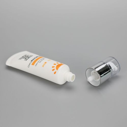 30mm 50g sunscreen cream BB CC cream eye cream cosmetic plastic empty packaging tube with silver airless pump and clear cover