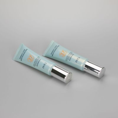 30mm 60g isolated sunscreen cream cosmetic plastic tube with airless cream pump and silver cover