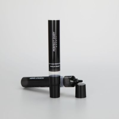 fancy 30g long nozzle face cream eye cream cosmetic plastic packaging tube with black screw cap
