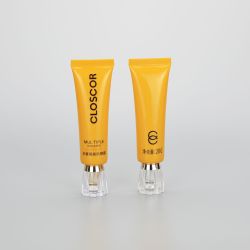 25mm 20g sunscreen eye cream cosmetic plastic nozzle empty tube with luxury acrylic flower screw cap
