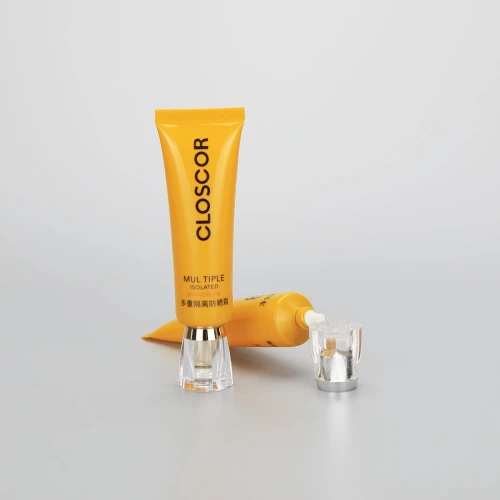 25mm 20g sunscreen eye cream cosmetic plastic nozzle empty tube with luxury acrylic flower screw cap