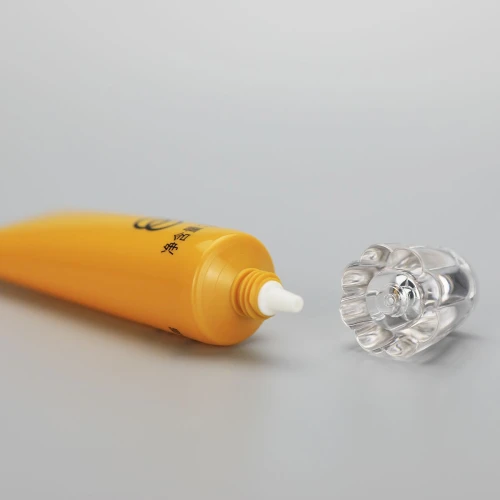 25mm 20g sunscreen eye cream cosmetic plastic nozzle empty tube with luxury acrylic flower screw cap