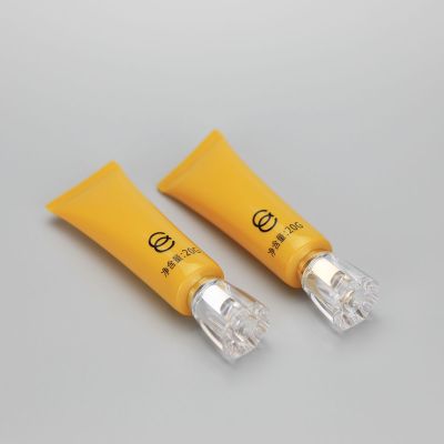 25mm 20g sunscreen eye cream cosmetic plastic nozzle empty tube with luxury acrylic flower screw cap