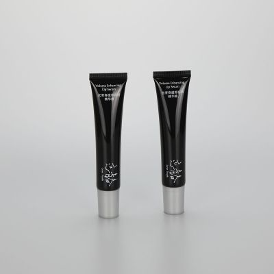 22mm 30g long nozzle enhancing lip serum cosmetic plastic soft squeeze tube with gray screw cap
