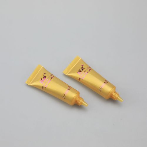 10g high gloss long nozzle eye cream body serum plastic cosmetic tube with luxury golden tower screw cap