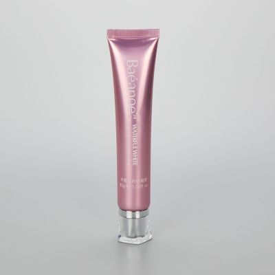 30g Eye Cream Plastic Cosmetic Long Nozzle Packaging Tube with Luxury Pentagon Acrylic Screw Cap