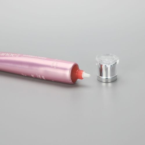 30g Eye Cream Plastic Cosmetic Long Nozzle Packaging Tube with Luxury Pentagon Acrylic Screw Cap