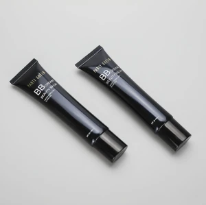 36g/1.3oz black long nozzle BB CC cream eye cream cosmetic plastic empty tube with screw cap