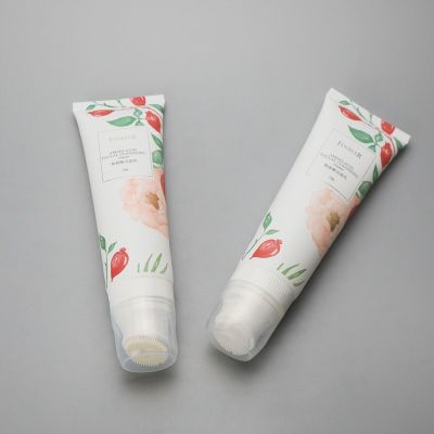 120g 4oz facial cleanser silicone brush squeeze plastic cosmetic packaging tube for foam face clean