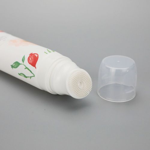 120g 4oz facial cleanser silicone brush squeeze plastic cosmetic packaging tube for foam face clean