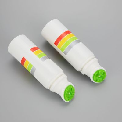 40g plastic cosmetic tube deodorant container face wash tube with silicone brush and a clear cover