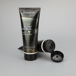 226g/8oz body skin care lotion cream cosmetic plastic packaging tube with black flip top cap