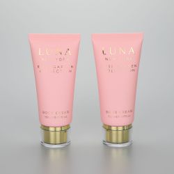 150g/5.07oz Luxury Pink Body Cream PBL Round Cosmetic Tube with Fancy Acrylic Screw Cap