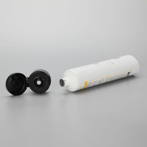 35mm Hot sale cosmetic plastic PE tubes Aluminum-plastic Tube for toothpaste with black flip cap