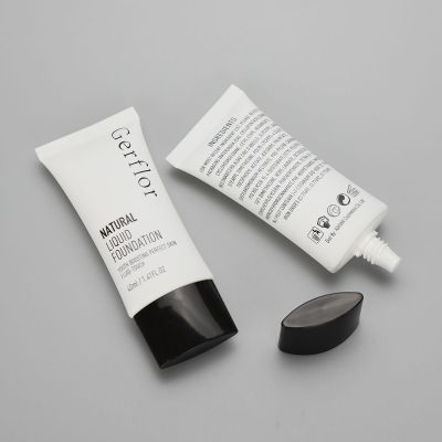 40ml/1.41oz oval cosmetic tube for natural liquid foundation with black screw on cap