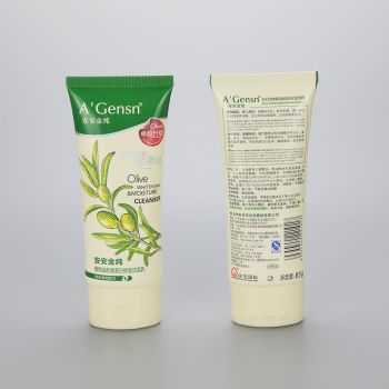 85g oval cosmetic plastic tube packaging for facial cleanser with flip top cap