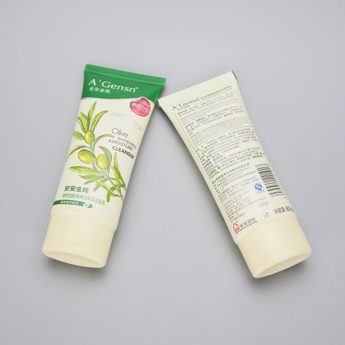 85g oval cosmetic plastic tube packaging for facial cleanser with flip top cap