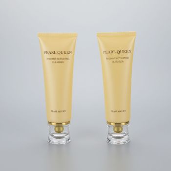 luxury 120g cosmetic plastic tube for face wash clean with acrylic cap