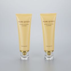 luxury 120g cosmetic plastic tube for face wash clean with acrylic cap