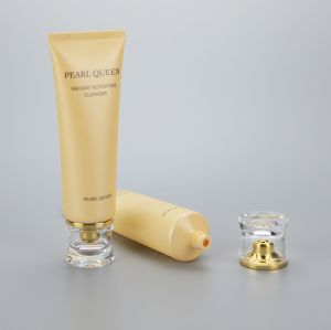luxury 120g cosmetic plastic tube for face wash clean with acrylic cap