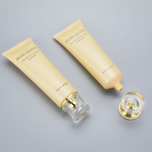 luxury 120g cosmetic plastic tube for face wash clean with acrylic cap