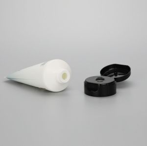 100ml matte cosmetic plastic facial cleanser tube with black flip top cap