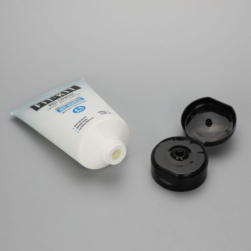 100ml matte cosmetic plastic facial cleanser tube with black flip top cap