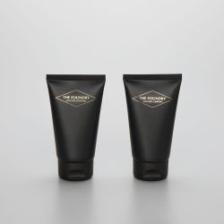 100ml matte black cosmetic plastic men facial cleanser tube with black flip top cap