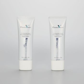 50ml oval alminum plastic cosmetic hand cream tube CC cream tube with silver screw on cap