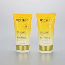 Luxury 30ml oval cosmetic plastic sunscreen tube with golden flip top cap