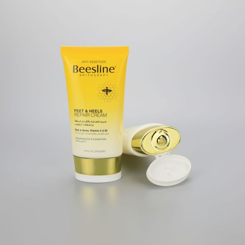 Luxury 30ml oval cosmetic plastic sunscreen tube with golden flip top cap