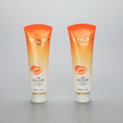 120g gradient orange plastic soft face wash tube plastic cosmetic tube with screw cap
