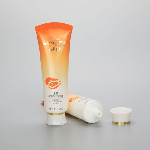 120g gradient orange plastic soft face wash tube plastic cosmetic tube with screw cap